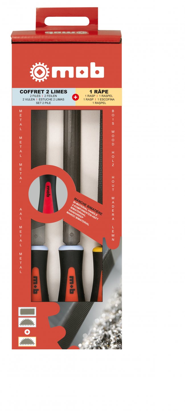 Set 2 pile si 1 raspel cu maner