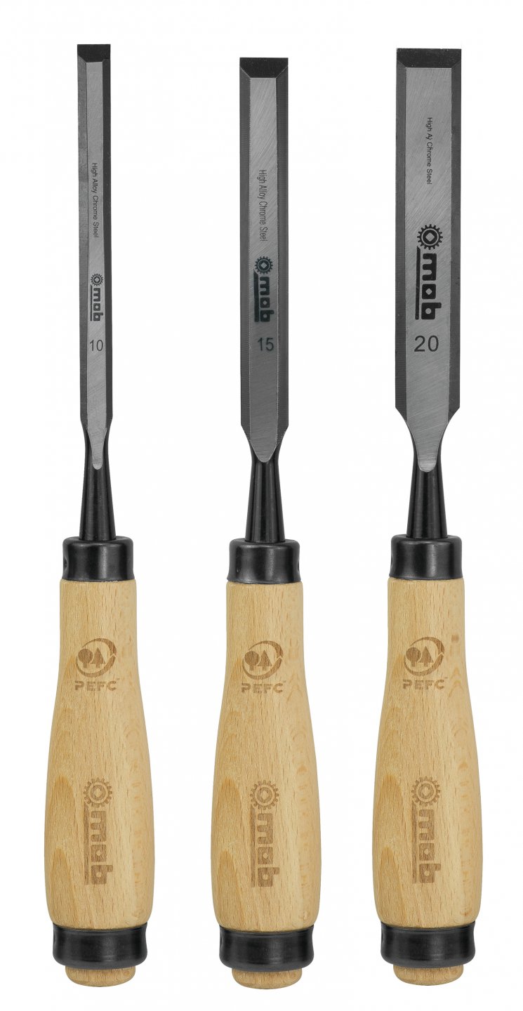 Set 3 dalti pentru sculptura in lemn, maner lemn 03