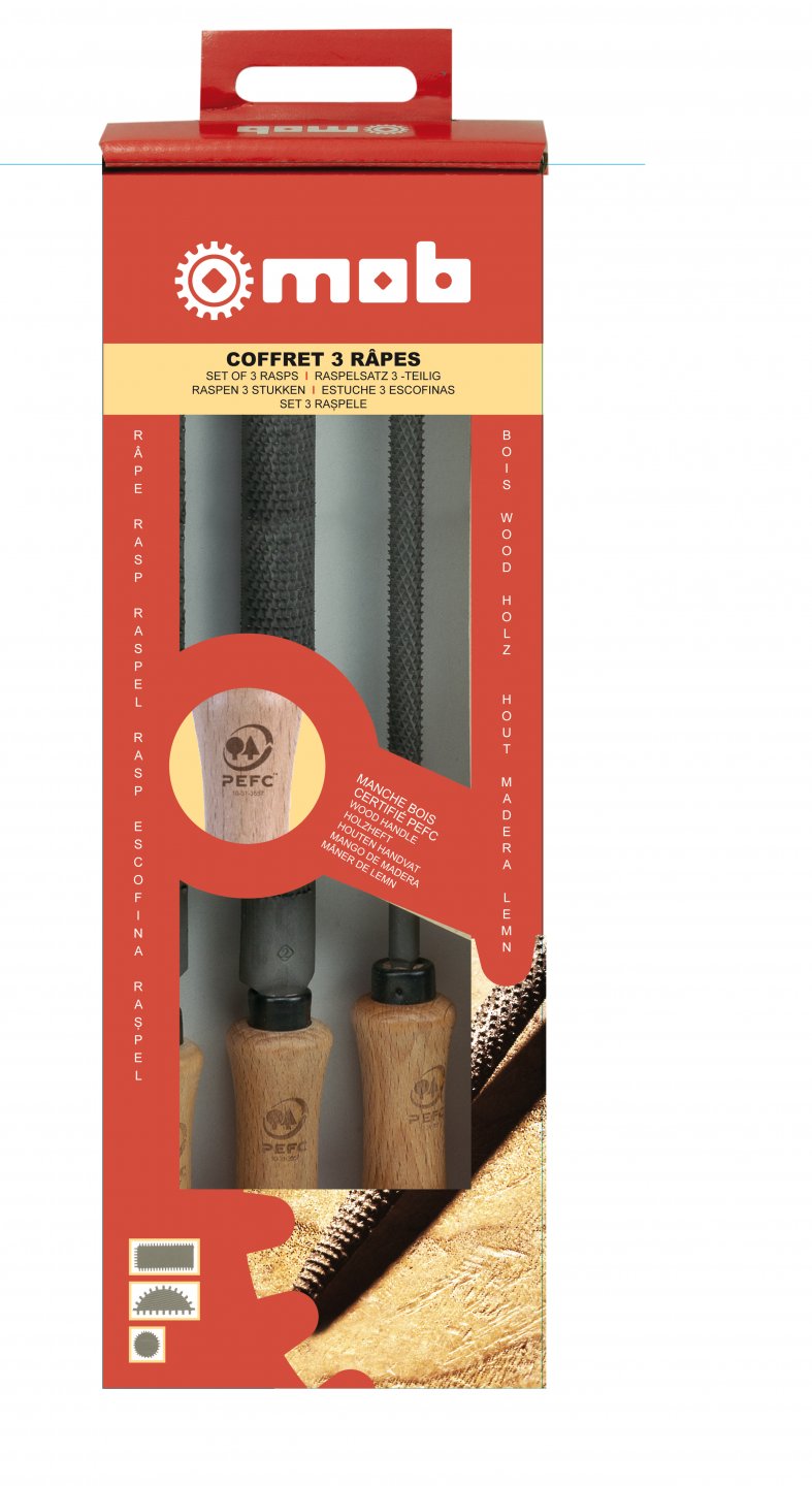 Set 3 mânere de lemn pe card