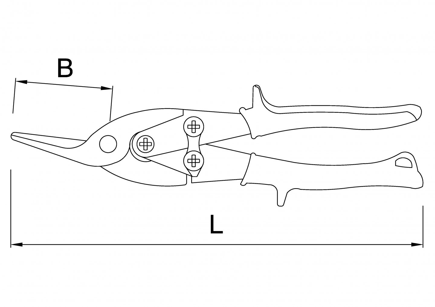 Foarfeca de forta cu varf curbat pentru tabla 02