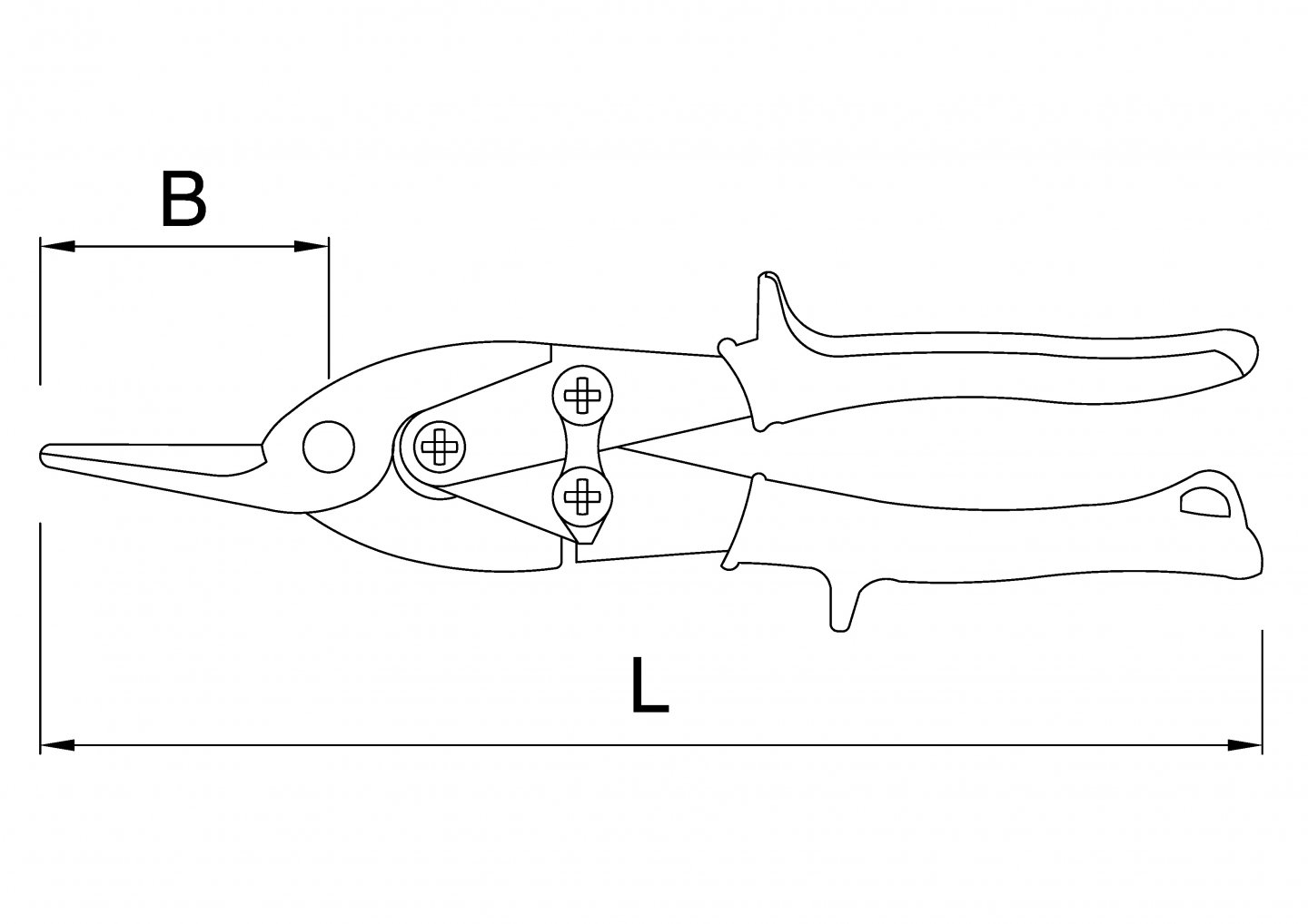 Foarfeca de forta cu varf drept pentru tabla 02