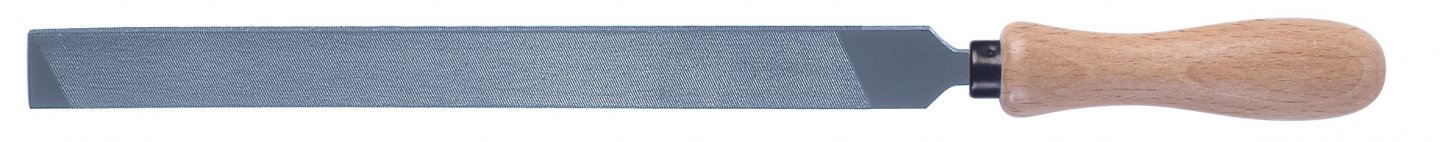 Pilă ferăstrea plat mâner lemn pe card