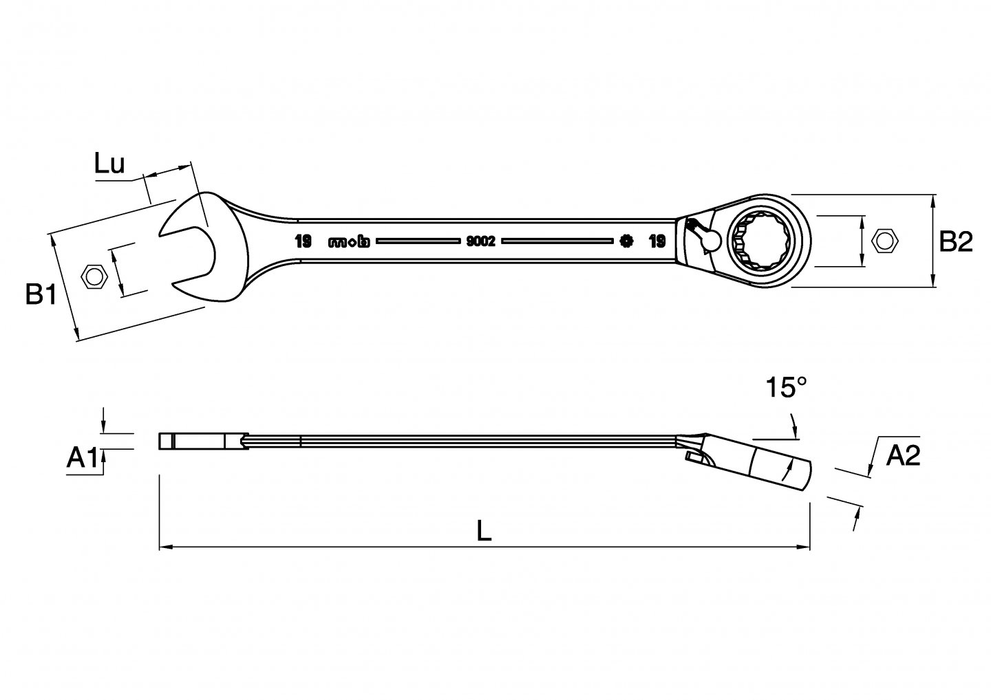 Cheie combinata cu clichet reversibil 02
