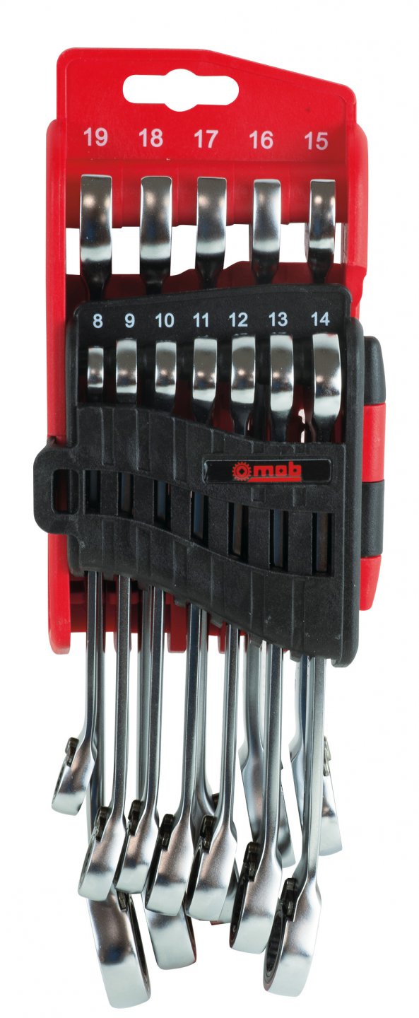 Set 12 chei combinate mob cu clichet reversibil in suport pvc