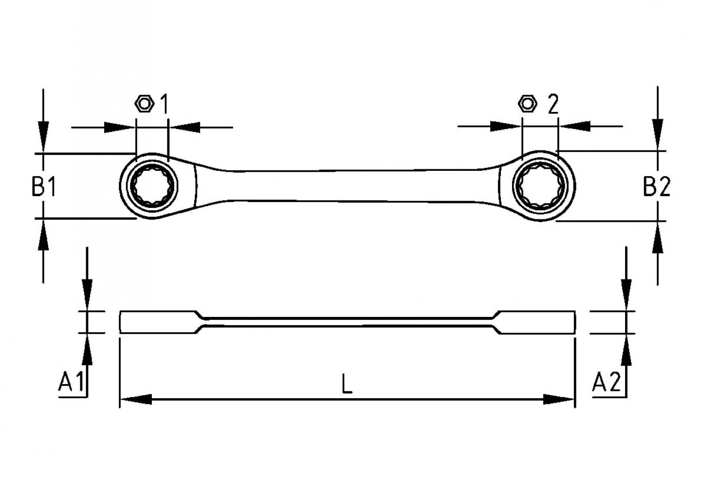 Cheie inelara cu dublu clichet 22 02