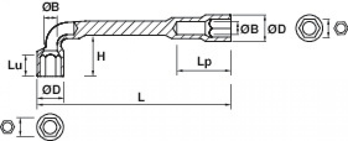 Cheie pipa cu simplu hexagon, sh 02