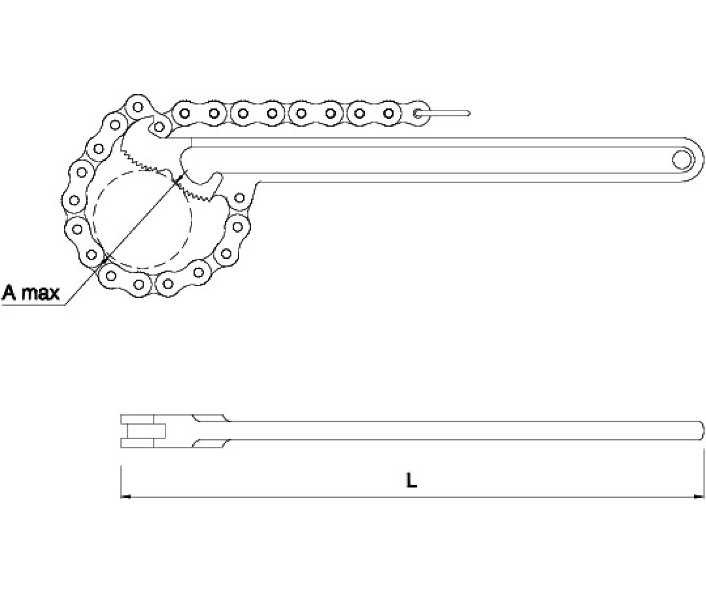 Cleste cu lant pentru tevi 02