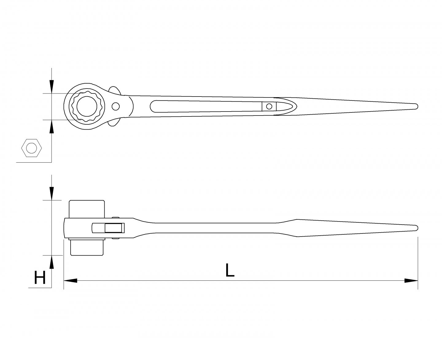 Cheie tubulara cu clichet, pentru constructii 02