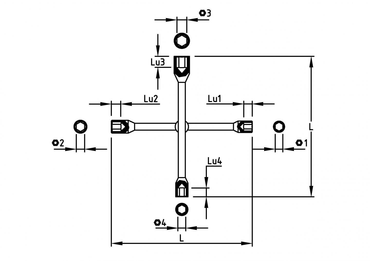 Cheie in cruce pentru roti 02