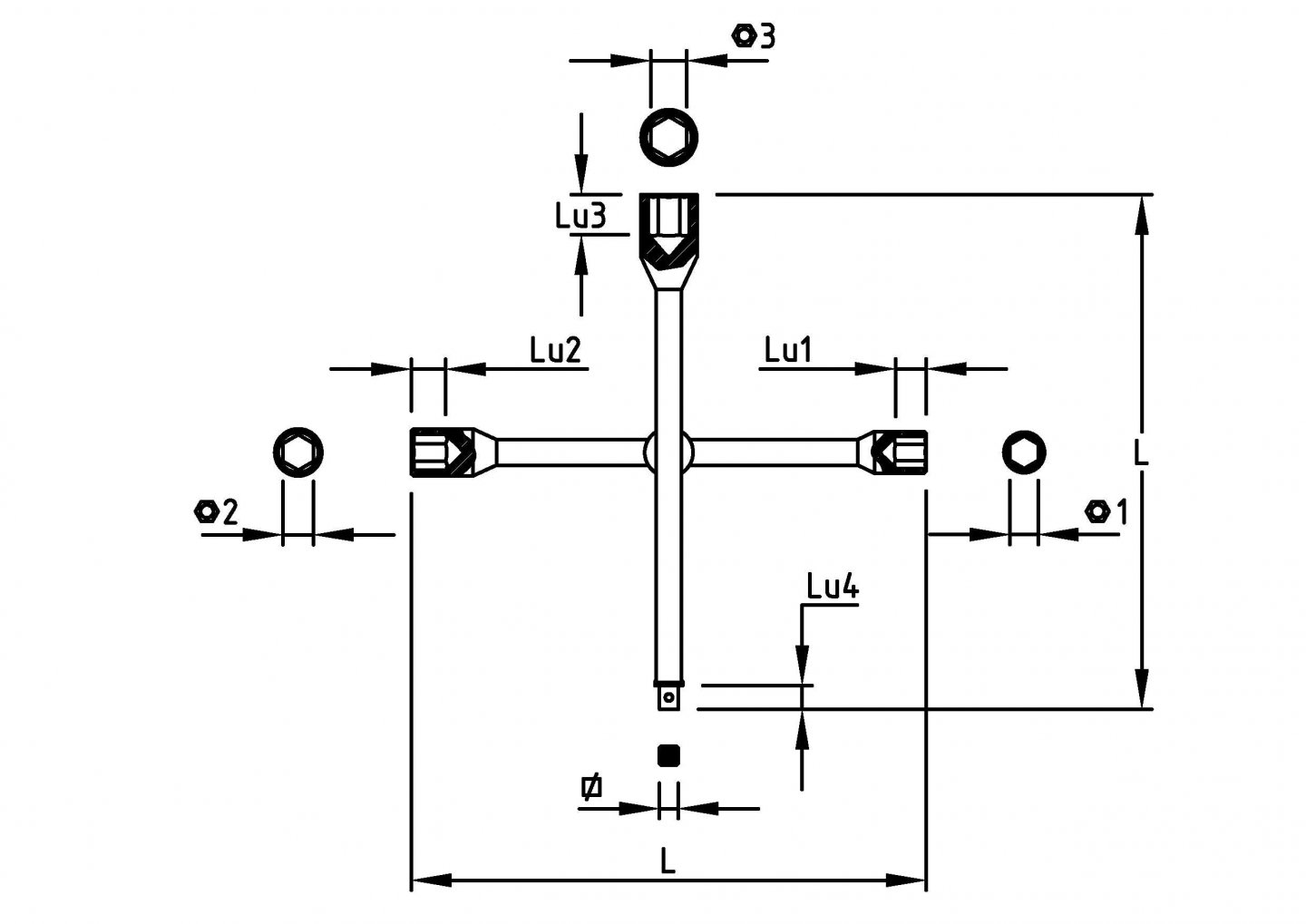 Cheie in cruce pentru roti 02