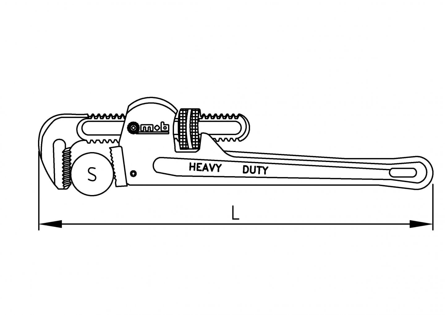 Cleste u.s. stillson pentru tevi, corp din aliaj usor 02