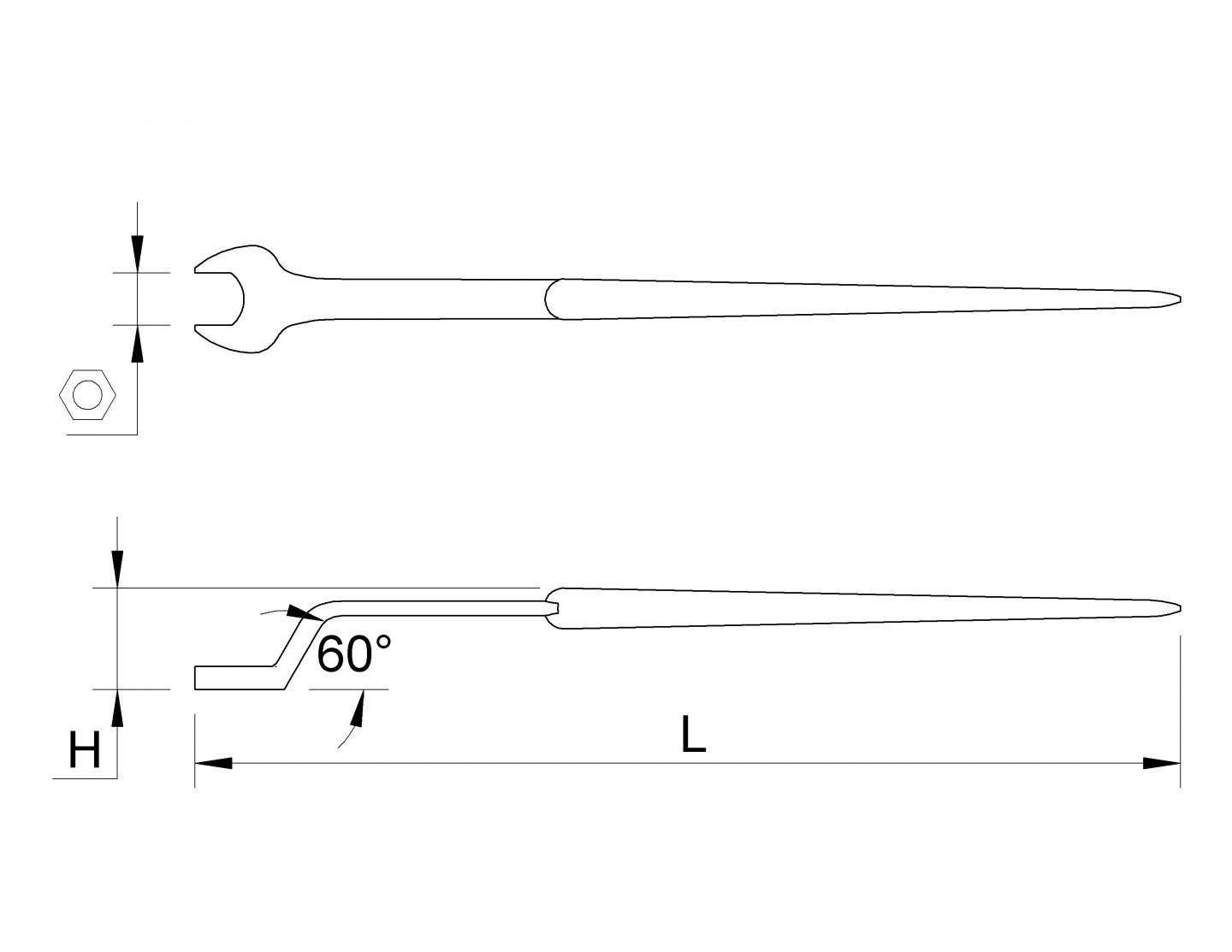 Cheie fixa simpla cotita, pentru constructii 02