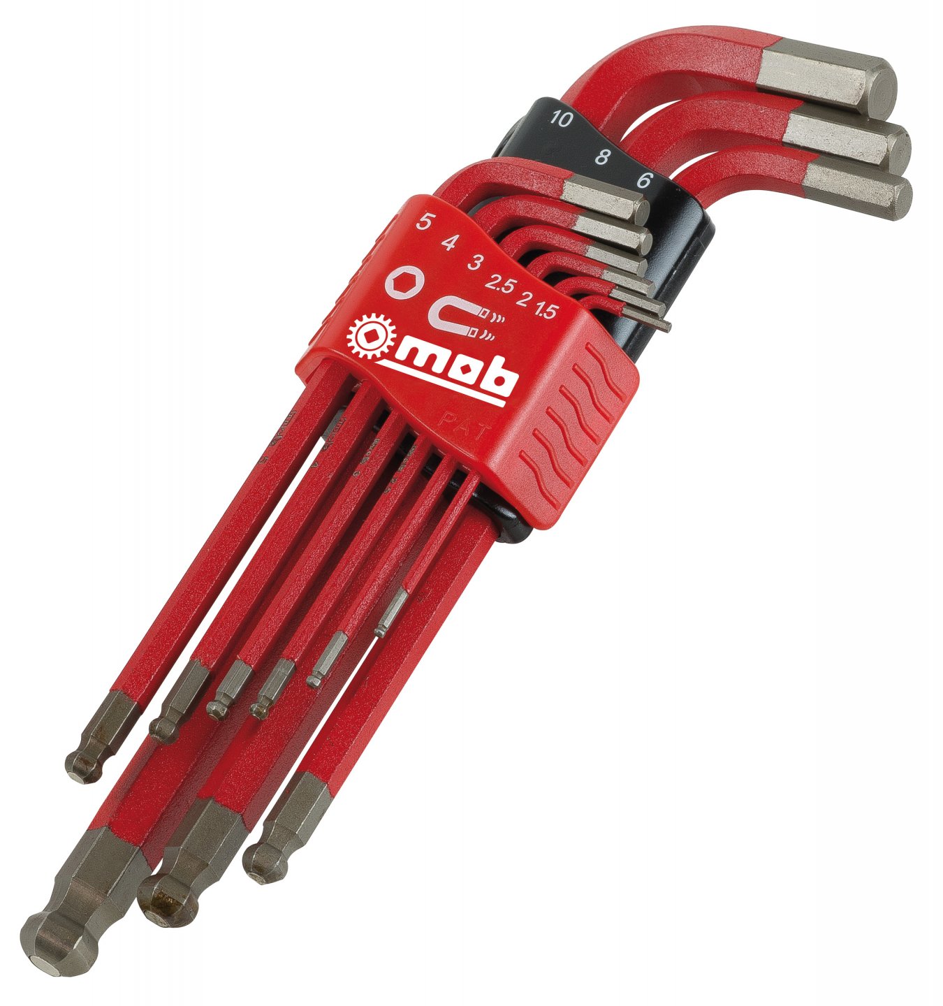 Set 9 chei lungi pentru locas hexagonal cu cap sferic si magnet