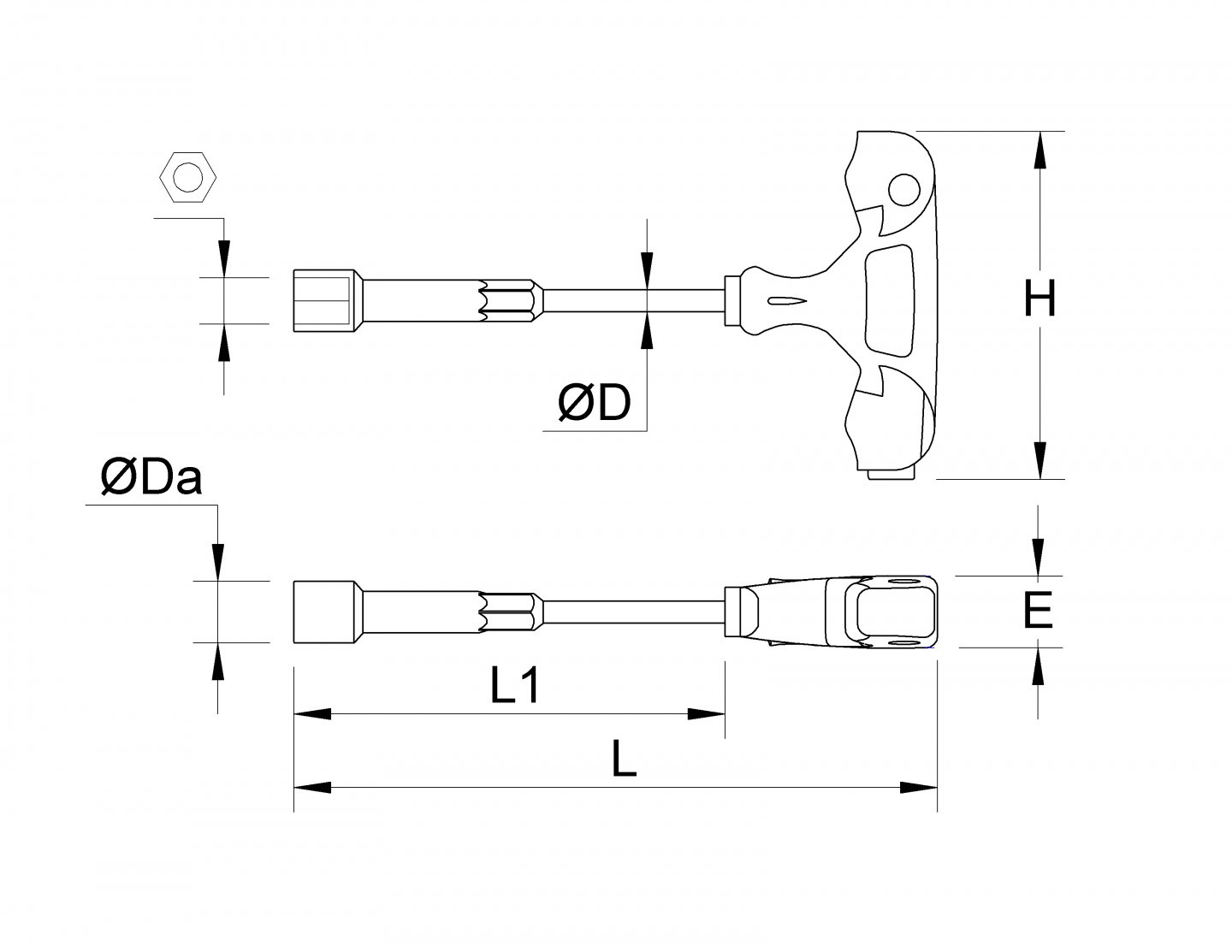 Cap cheie tubulara cu maner t 02