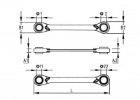 Cheie inelara cu dublu clichet reversibil 44 02