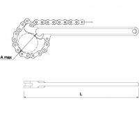 Cleste cu lant pentru tevi 02