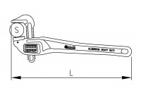 Cleste u.s. stillson pentru tevi cu gura la 900, corp din aliaj usor 02
