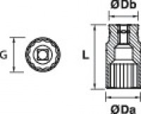 Cap cheie tubulara lunga cu dublu hexagon 3/8 - dh 02