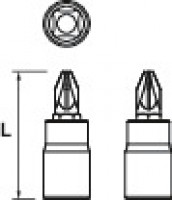 Cap cheie tubulara cu bit locas pozidrive 1/4 02