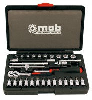 Cutie plastic 1/4'' 31 buc. cliquet pere 6 puncte