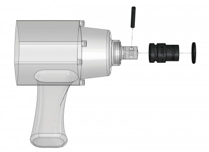 Set elemente de fixare pentru capete si accesorii de impact 1/2