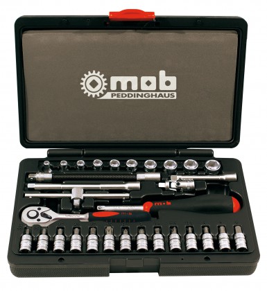 Cutie plastic 1/4'' 31 buc. cliquet pere 6 puncte